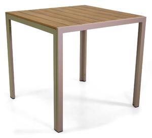 Tavolo da Giardino 80x80xh75 cm in Alluminio Polywood Tortora
