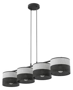 Lampadario a cavo KARBON 4xE27/15W/230V nero/grigio