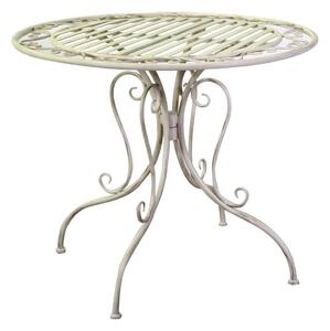 Tavolo da Giardino Ø90xh75 cm in Metallo Ragusa Avorio