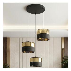 Lampadario a sospensione su cavo LUX 3xE27/15W/230V nero/oro