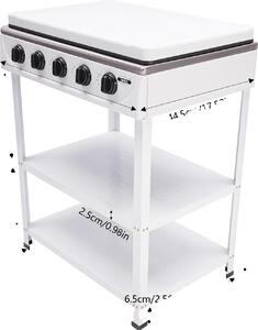 Barbecue a gas, 5 bruciatori, modello da appoggio, BIANCO