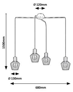 Rabalux - Lampadario su filo 4xE27/40W/230V