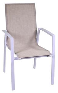 Sedia da Giardino 56,5x65xh93 cm in Alluminio e Texilene Cleveland Bianco