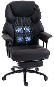 Poltrona massaggiante modellabile HOMCOM 3D, poggiapiedi, schienale alto, nera