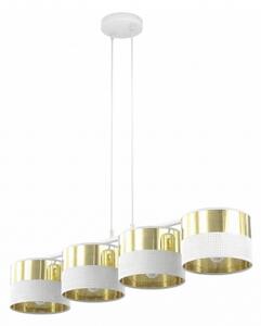 Lampadario a sospensione con cavo LUX 4xE27/15W/230V bianco/oro