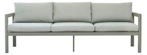 Divano 3 Posti da Giardino 213x60x75 cm Marsiglia in Alluminio Tortora e Grigio Cenere