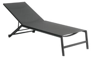 Lettino Prendisole da Giardino 195x70x34 cm con Ruote Antracite