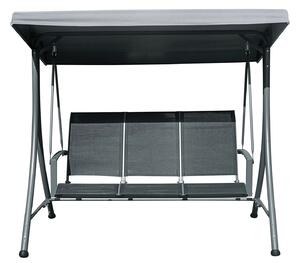 Dondolo da Giardino 200x175x125 cm in Ferro e Textilene Nero