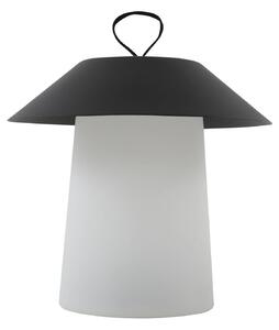 Lindby Lampada da tavolo ricaricabile a LED Kalina, bianco/nero, IP44