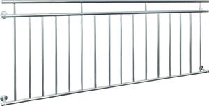 ECD Germany Balcone francese, 90x225 cm, con 16 aste di riempimento, lucido, ringhiera per balcone in acciaio inox