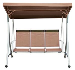 Dondolo da Giardino 200x175x125 cm in Ferro e Textilene Tortora