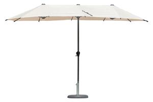 Ombrellone da Giardino Doppio 2x4m Palo Ø38 mm Antracite e Ecrù