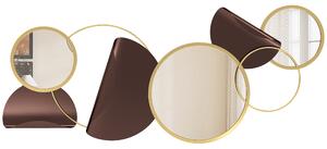 HOMCOM Decorazione Murale in Metallo 3D Moderna con Specchi per Salotto e Ingresso, 101x41.5 cm, Oro | Aosom Italy