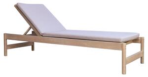 Lettino Prendisole da Giardino 205x37x65 cm Dresda in Legno di Acacia Teak e Cuscini Sabbia
