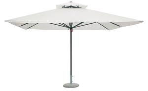 Ombrellone da Giardino 4x4m Palo Ø60 mm in Poliestere Grigio e Ecrù