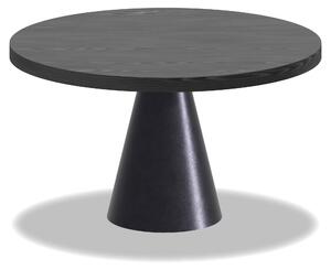 Artù Black - Tavolo da pranzo rotondo ⌀ 120 cm in legno laminato con base a cono in metallo, top nero