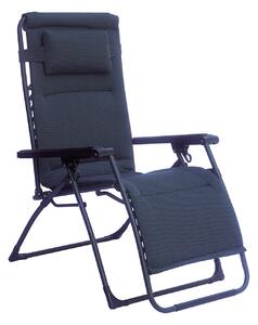 Sedia Sdraio Reclinabile Pieghevole 73x110x80 cm Versilia in Ferro e Tessuto Imbottito Nero