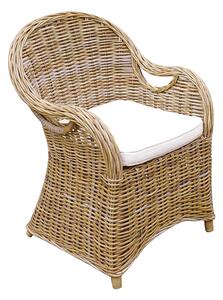 Poltrona da Giardino 62x65xH86 cm Semarang Fibra in Grey Kubu Naturale con Cuscino