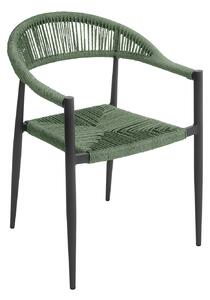 Sedia da Giardino 56x78x59 cm Milano con Corda Sintetica e Allumino Antracite e Verde