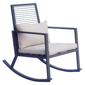 Sedia a Dondolo da Giardino 65x91x89 cm con Cuscino in Alluminio Antracite