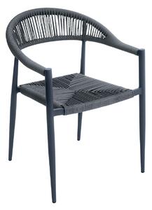 Sedia da Giardino 56x78x59 cm Milano con Corda Sintetica e Allumino Antracite e Grigio
