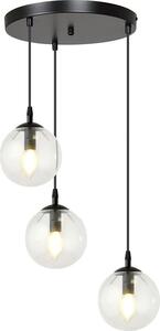 Lampadario Emibig 3xE14 40W COSMO 3 NERO TRASPARENTE PREMIUM 711/3PREM