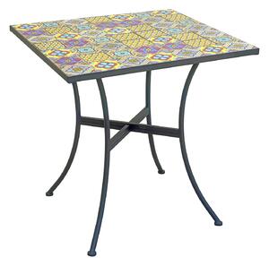 Tavolo da Giardino 70x70x72 cm Mosaico con Mosaico Design Maiolica