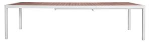 Tavolo Allungabile da Giardino 200/300x100x76 cm Lanzarote in Alluminio e Doghe in Teak Bianco