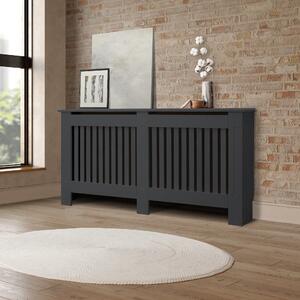 ML-Design copriradiatore stile country 152x19x82 cm, antracite, in MDF laccato, copriradiatore per camera da letto soggiorno