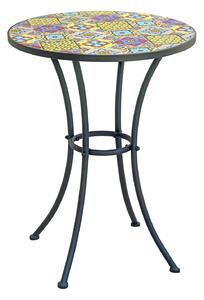 Tavolo da Giardino Ø55x72 cm Mosaico con Mosaico Design Maiolica