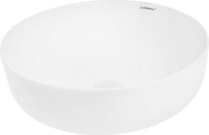 LuxeBath Lavabo Lavabo da appoggio, rotondo, Ø 40x13,5 cm, bianco, Vetroceramica