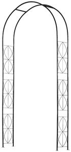 Arco per Rose e Supporto per Piante Rampicanti in Metallo 114x30x230cm Nero