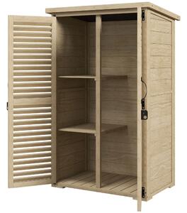 Armadio da Esterno a 2 Ripiani 75x50x111/118 cm in Legno di Abete