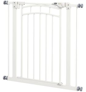 Cancelletto per Cani taglia Piccola e Media 74-80x76 cm in Acciaio e PA Bianco