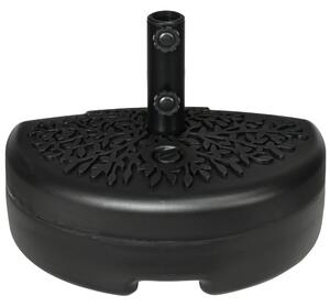 Base per Ombrellone Semicircolare Riempibile con Sabbia o Acqua per Pali 38-48mm Nero