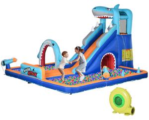 Castello Gonfiabile per Bambini Scivolo Piscina e Parete da Arrampicata