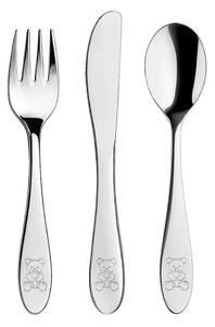 Posate per bambini in acciaio inox argento 3 pezzi - Orion