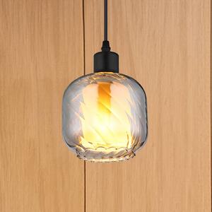 Globo Lampada a sospensione Xia, Ø 14 cm, grigio fumo, vetro
