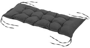 Cuscino per Panchina da Giardino 100x40cm con Laccetti e Imbottitura Spessa Grigio Scuro