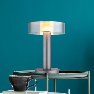 Globo Lampada LED da tavolo Grant, altezza 31 cm, grigio fumo, metallo