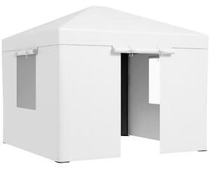 Copertura per Gazebo 3x3m con Porte a Cerniera e Finestre Bianco