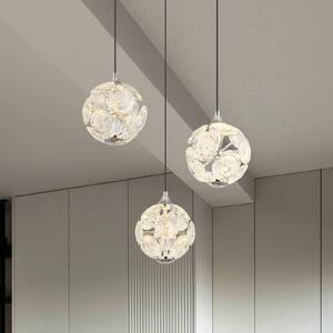 Globo Lampada LED a sospensione Virina, Ø 42 cm, trasparente, cristallo, a 3 luci