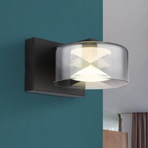 Globo Applique a LED Belinda, grigio fumo, larghezza 15 cm, vetro