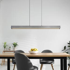 Globo Lampada LED a sospensione Ethan, grigio scuro, lunghezza 150 cm, metallo