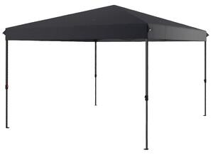 Gazebo Pieghevole 3.6x3.6m con Apertura a Bottone Altezza Regolabile e Borsa con Ruote Nero