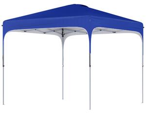 Gazebo Pieghevole 2.5x2.5 m con Altezza Regolabile Sacchetti di Sabbia e Borsa con Ruote Blu