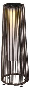 Lanterna Solare da Giardino con Luce LED in Rattan e Metallo Ø21.5x61cm Marrone
