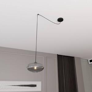 EMIBIG LIGHTING Lampada a sospensione Origo, Ø 30 cm, grigio fumo/nero, decentrata