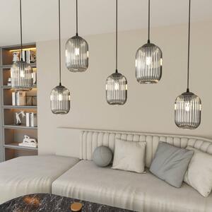 EMIBIG LIGHTING Lampada a sospensione Verdi, lunghezza 115 cm, nero/grigio fumo, a 6 luci
