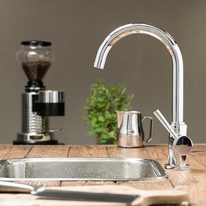 Miscelatore da cucina Cornwall orientabile a 360 gradi - look acciaio inox - miscelatore monocomando - acciaio inox - lavello